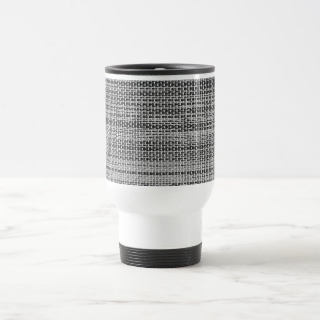 Faux Grey Fabric Travel Mug (Center)