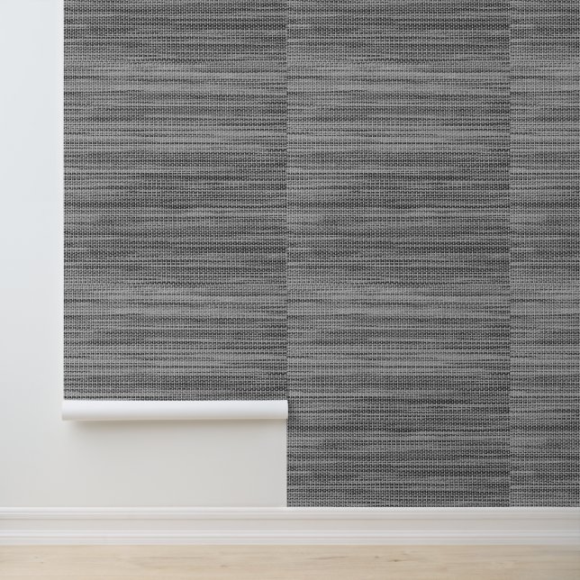 Faux Grey Fabric Wallpaper (Application)