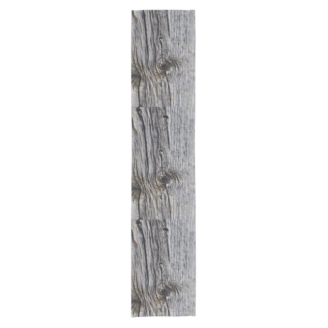 Faux Grey Weather-board Barn Siding Short Table Runner (Front)