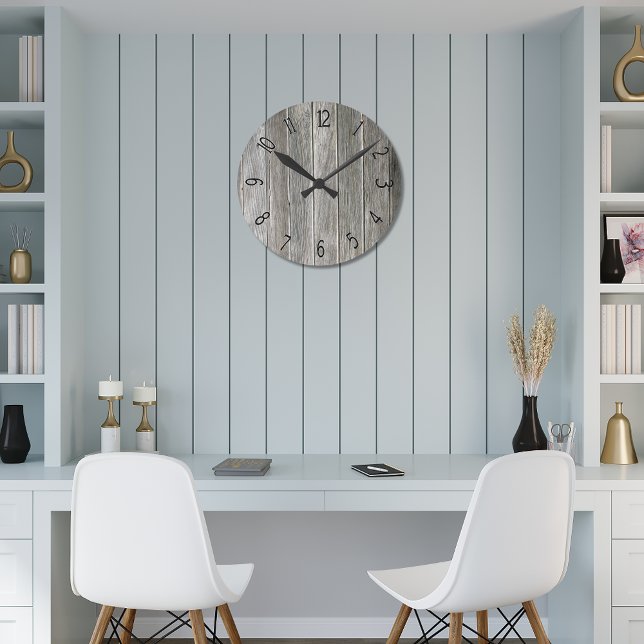 Faux Grey Wooden Board Round Clock (Creator Uploaded)