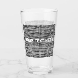 Faux Gris Tissu Tissu Personnalisé Verre Texte