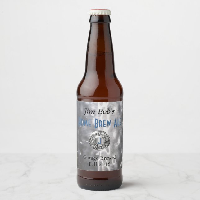 Faux Hammered Metal Beer Label (Front)
