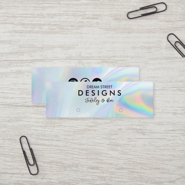 Faux Holo Logo Médias sociaux Écouter la carte (Devant/Arrière en situation)