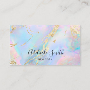 FAUX holographic abstract pastel colours Business Card