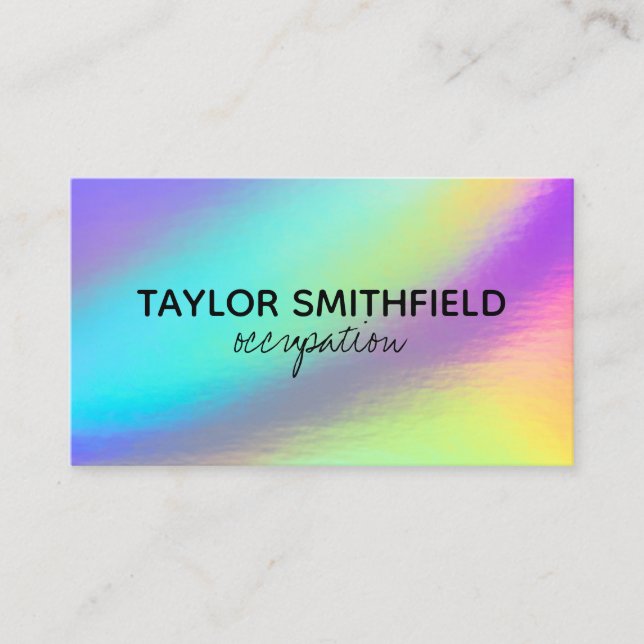 Faux Holographic Custom  Business Card (Front)