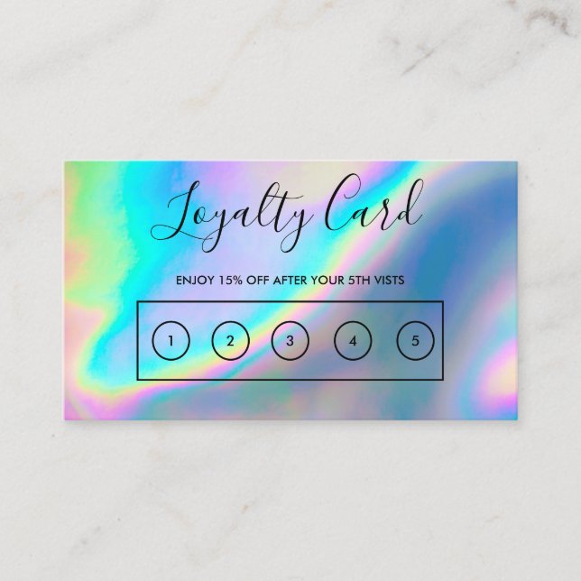 Faux Holographic Custom Loyalty Card (Front)