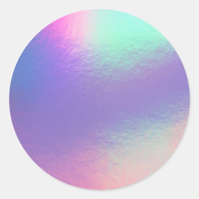 Faux Holographic Custom Trendy Classic Round Stick Classic Round Sticker (Front)
