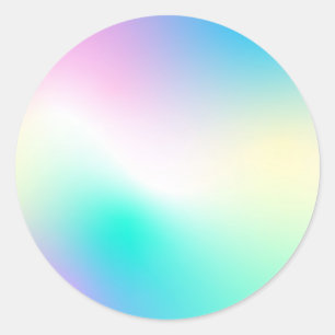 Faux Holographic Custom Trendy Classic Round Stick Sticker