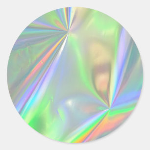 Faux Holographic Custom Trendy  Classic Round Sticker