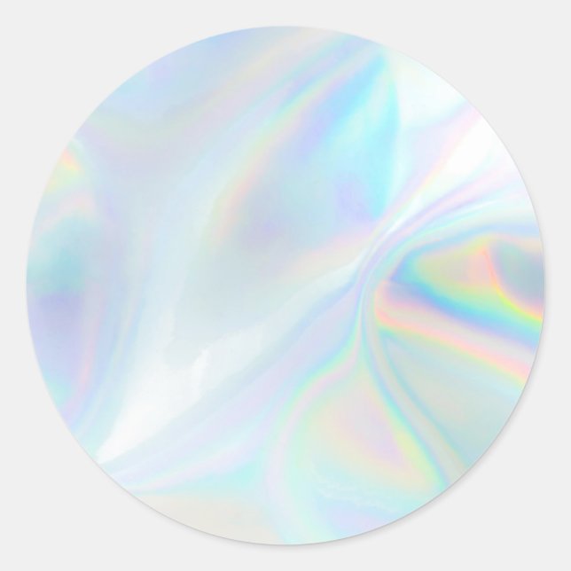 Faux Holographic Custom Trendy Classic Round Sticker (Front)