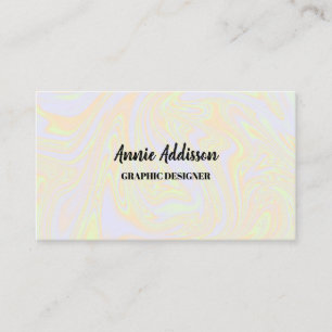 Faux holographic effect texture yellow business card