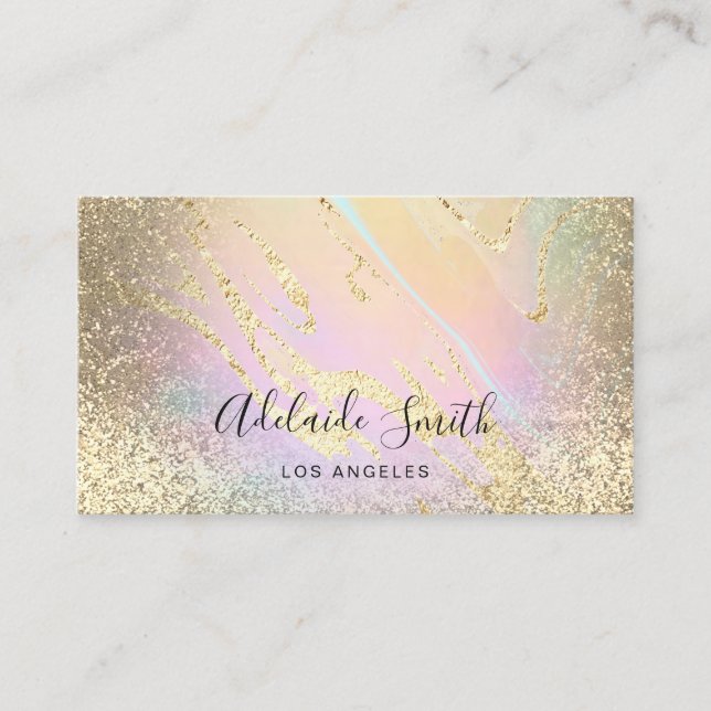 FAUX holographic glitter elegant Business Card (Front)