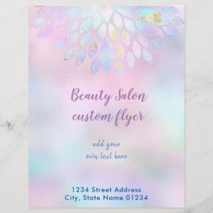 FAUX holographic iridescent pastel rainbow Flyer