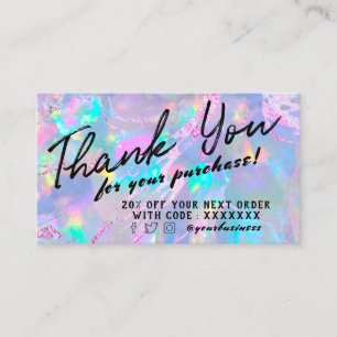 FAUX holographic opal discount card