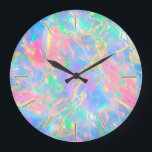 FAUX holographic opal Large Clock<br><div class="desc">please note the holographic effect is not real, but just simulated</div>