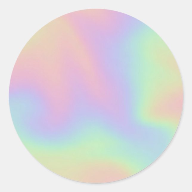 Faux Holographic Pastel Custom Trendy Classic Roun Classic Round Sticker (Front)