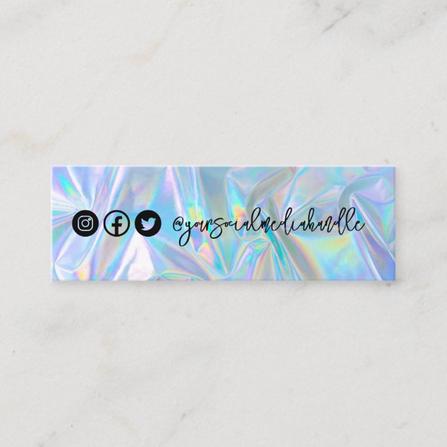 Faux Holographic Social Media Business Card (Front)