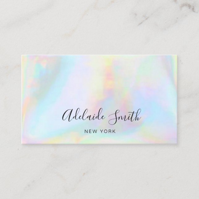 FAUX holographic texture Business Card (Front)