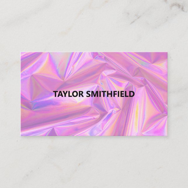 Faux Holographic Trendy Business Card (Front)