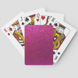 Faux Hot Pink Glitter Background Sparkle Playing Cards