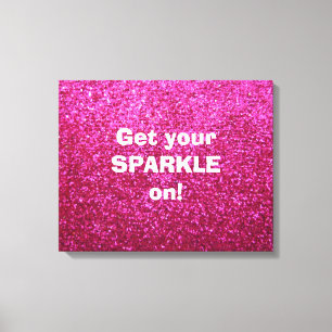 Faux Hot Pink Glitter Canvas Print