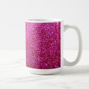 Faux Hot Pink Glitter Coffee Mug