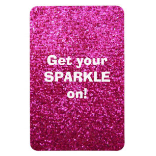 Faux Hot Pink Glitter Magnet