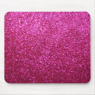 Faux Hot Pink Glitter Mouse Pad