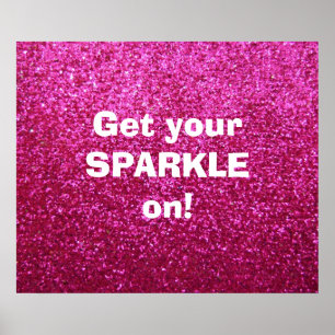 Faux Hot Pink Glitter Poster