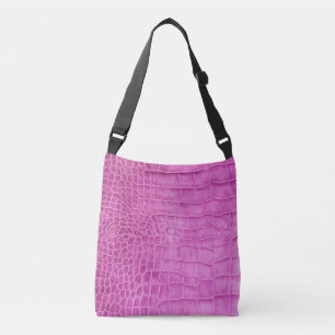 Faux Hot Pink Leather Crossbody Bag