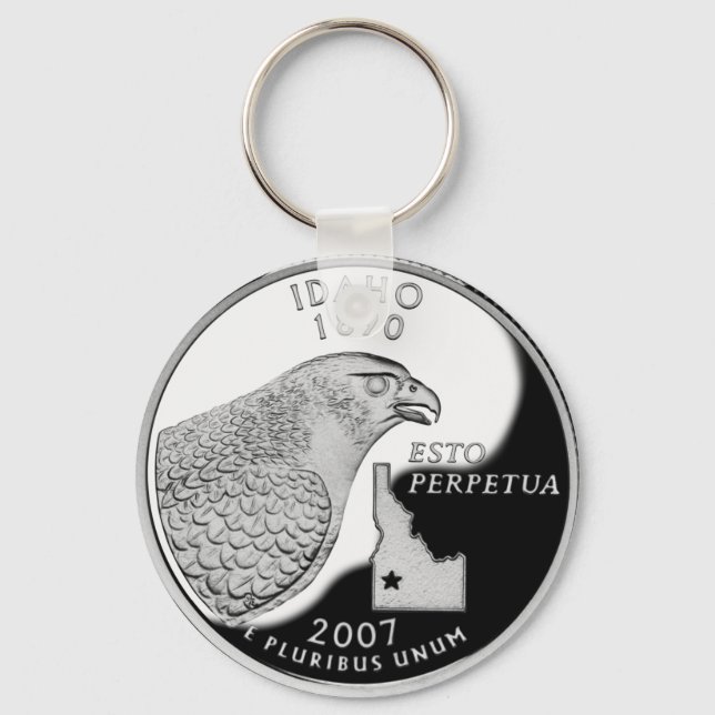 Faux Idaho State Quarter Keychain (Front)