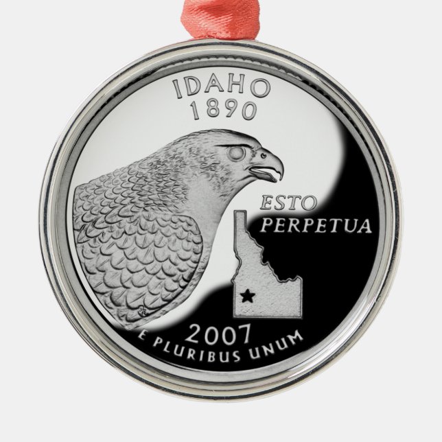 Faux Idaho State Quarter Metal Ornament (Front)