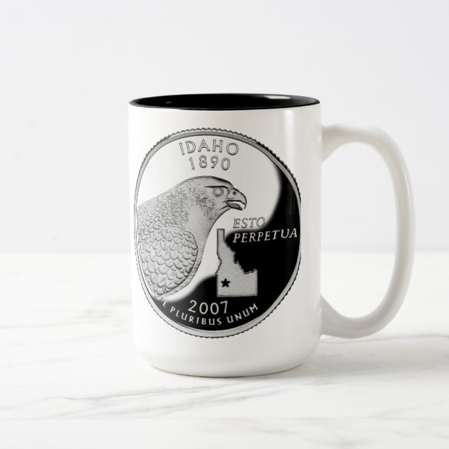 Faux Idaho State Quarter Two-Tone Coffee Mug (Right)
