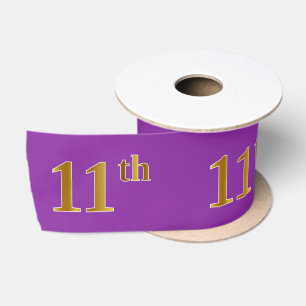 Faux/Imitation Gold "11th" Event Number (Purple) Satin Ribbon
