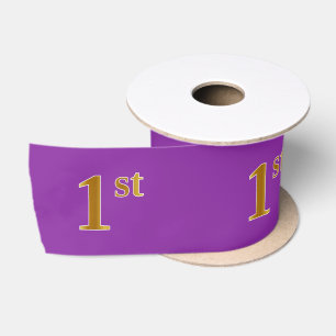 Faux/Imitation Gold "1st" Event Number (Purple) Satin Ribbon