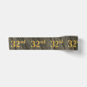 Faux/Imitation Gold "32nd" Event Number (Rustic) Satin Ribbon