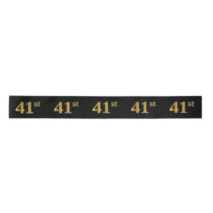 Faux/Imitation Gold "41st" Event Number (Black) Satin Ribbon