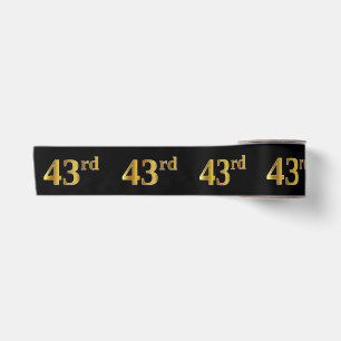 Faux/Imitation Gold "43rd" Event Number (Black) Satin Ribbon