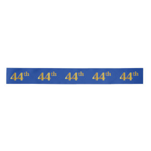 Faux/Imitation Gold "44th" Event Number (Blue) Satin Ribbon