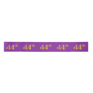 Faux/Imitation Gold "44th" Event Number (Purple) Satin Ribbon