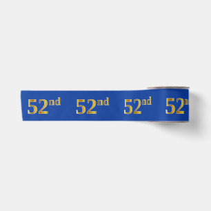 Faux/Imitation Gold "52nd" Event Number (Blue) Satin Ribbon