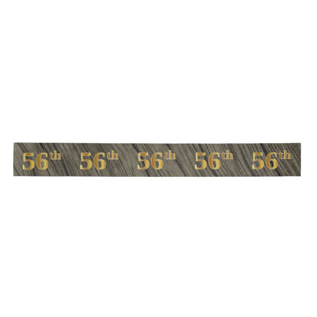 Faux/Imitation Gold "56th" Event Number (Rustic) Satin Ribbon (Front)