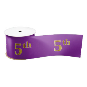 Faux/Imitation Gold "5th" Event Number (Purple) Satin Ribbon