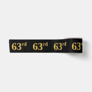 Faux/Imitation Gold "63rd" Event Number (Black) Satin Ribbon