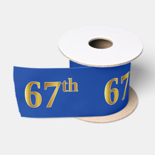 Faux/Imitation Gold "67th" Event Number (Blue) Satin Ribbon