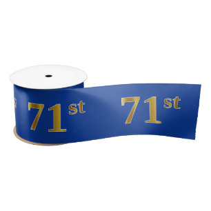 Faux/Imitation Gold "71st" Event Number (Blue) Satin Ribbon