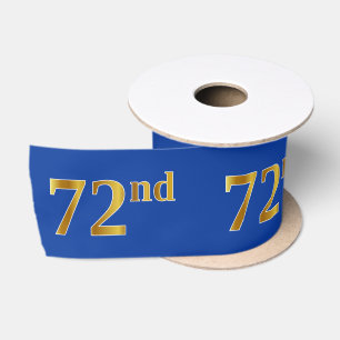 Faux/Imitation Gold "72nd" Event Number (Blue) Satin Ribbon