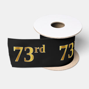 Faux/Imitation Gold "73rd" Event Number (Black) Satin Ribbon