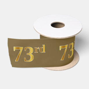 Faux/Imitation Gold "73rd" Event Number (Brown) Satin Ribbon