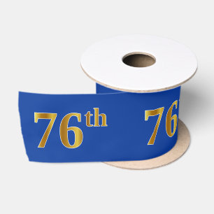Faux/Imitation Gold "76th" Event Number (Blue) Satin Ribbon